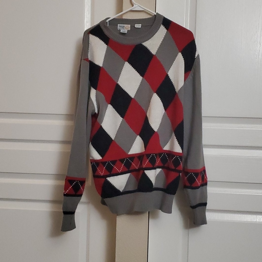 Large plaid patterned sweater